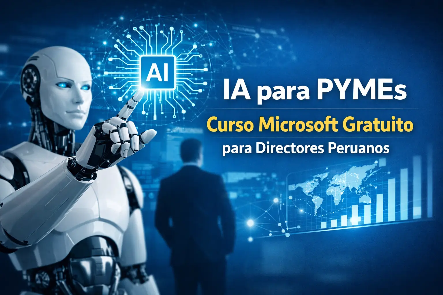 Mão robótica aponta para AI em futuro de negócio