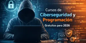Figurante encapuzado no computador para cursos gratuitos 2026