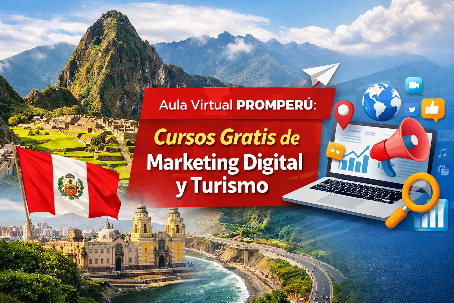 Cursos gratuitos de marketing digital e turismo Peruanos 2026