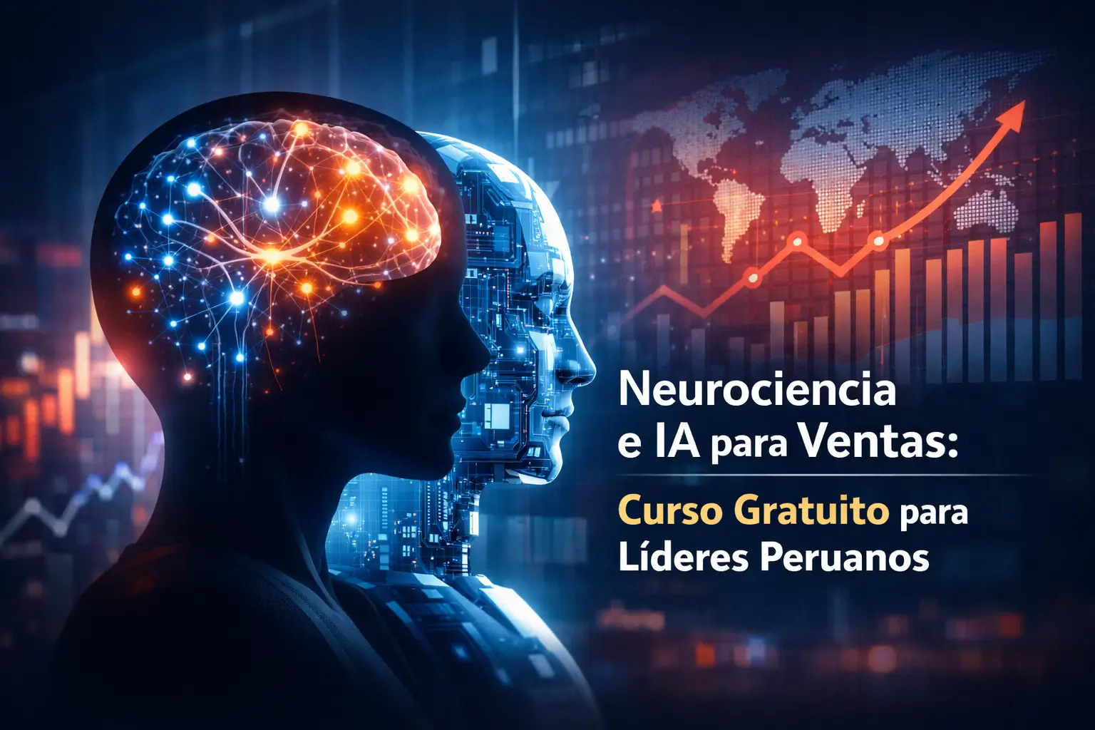 Neurociência IA para líderes: cérebro e AI futurísticos
